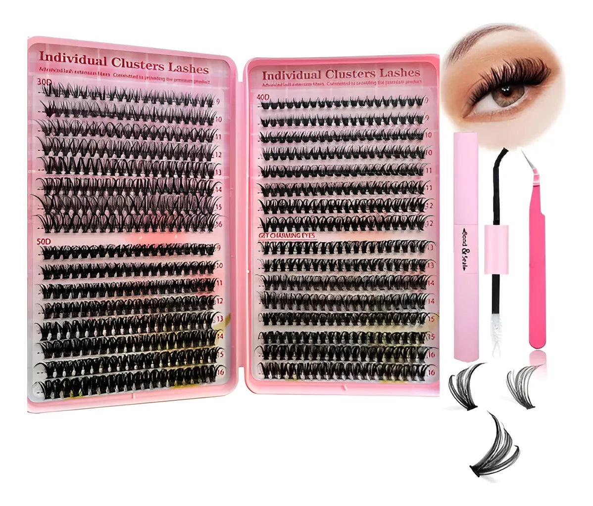 642 Kit Pestañas Maquillaje Diy Extension Mixto 30d 40d 50d