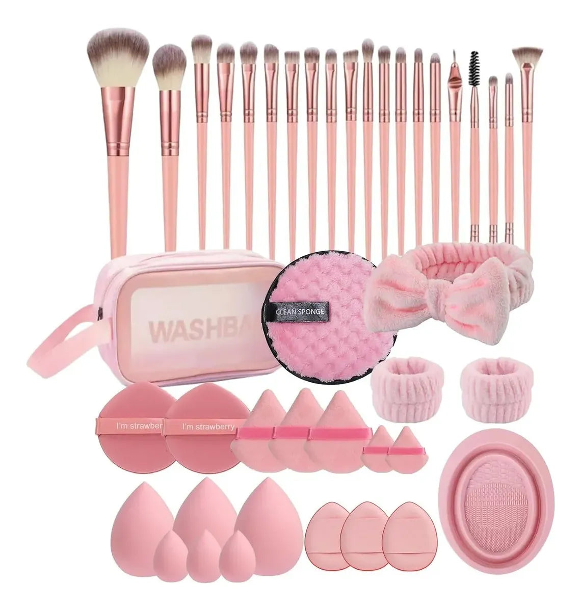 42 Pcs Brochas Maquillaje Profesional Esponjas Btt