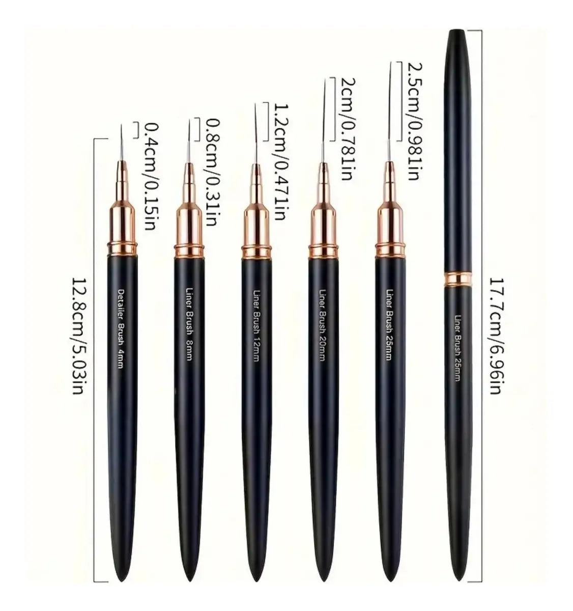 5pcs Kit De Pinceles Para Uñas Acrilico Manicura Decoración