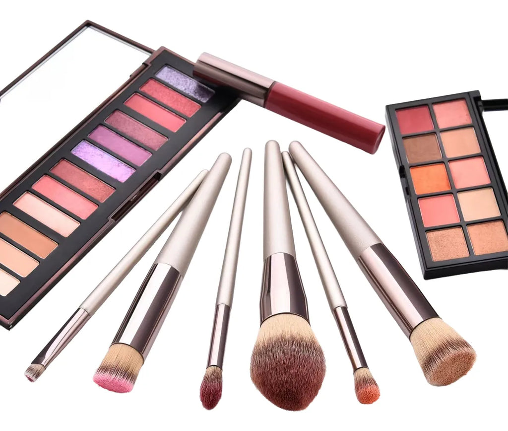 14 Piezas Cepillo Maquillaje Color Champán Color Champán