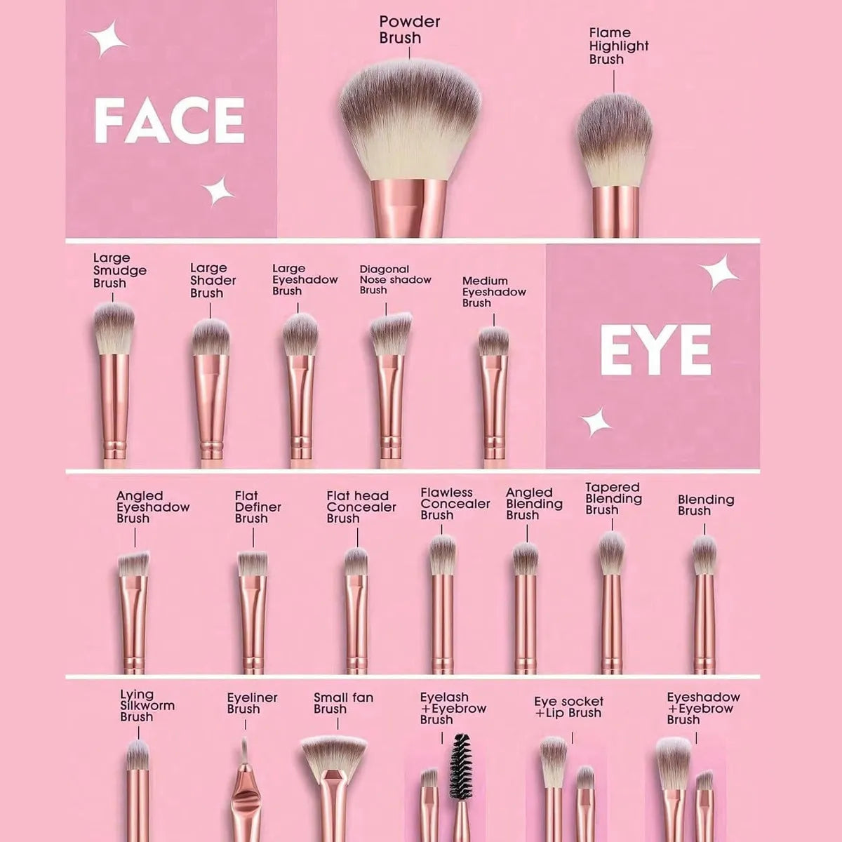 42 Pcs Brochas Maquillaje Profesional Esponjas Btt