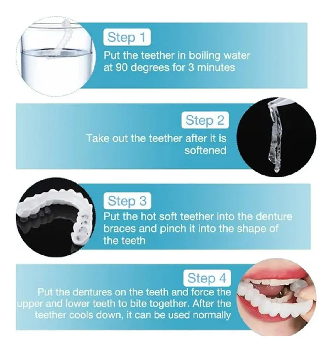 2kit Dientes Postizos Temporal De Silicona Carillas Dentales