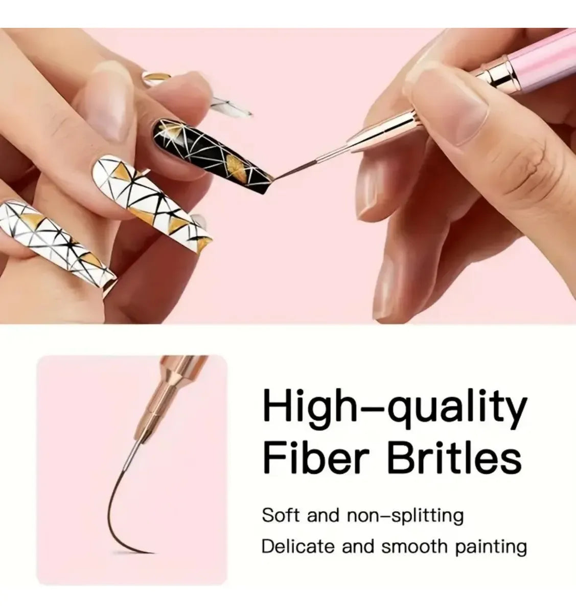 5pcs Kit De Pinceles Para Uñas Acrilico Manicura Decoración