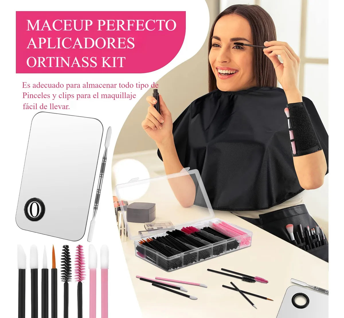 Kit De Brochas Para Maquillaje Desechable Con Herramientas Blanco