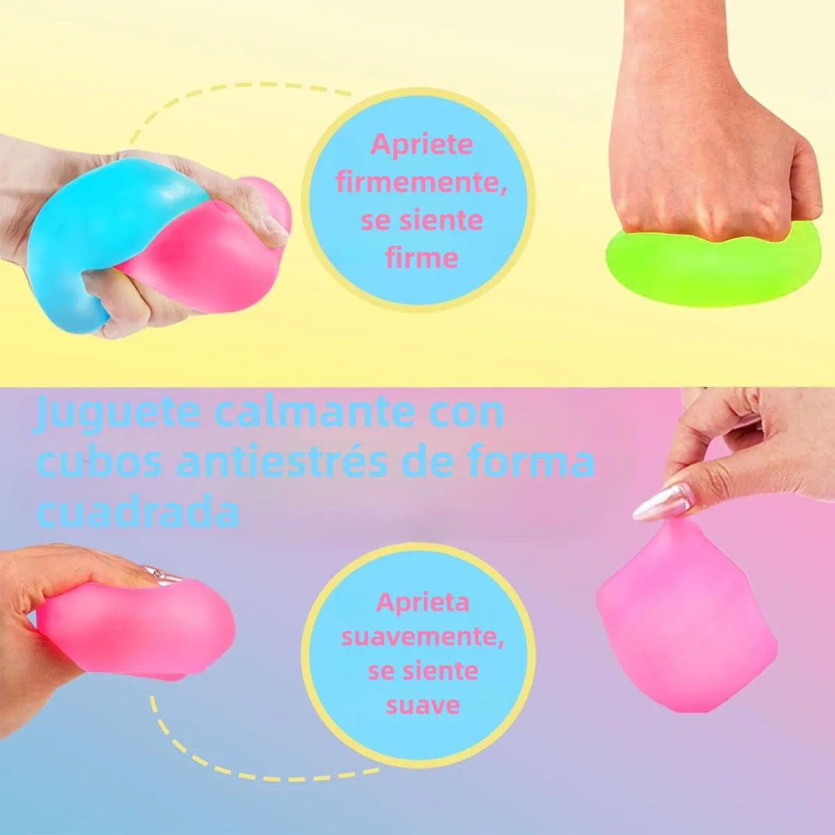 3 Cubos Fidget Antiestrés, Squishy,juguete Ansiedad Adultos