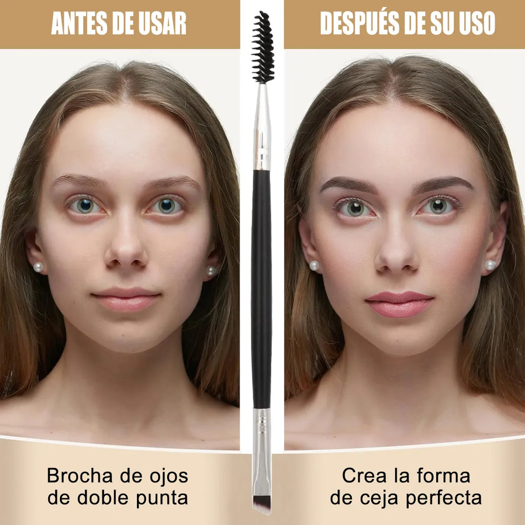 2pzs Brocha Doble Para Ceja Cepillo Pestañas 2 Cabezas Maquillaje,brochas maquillaje