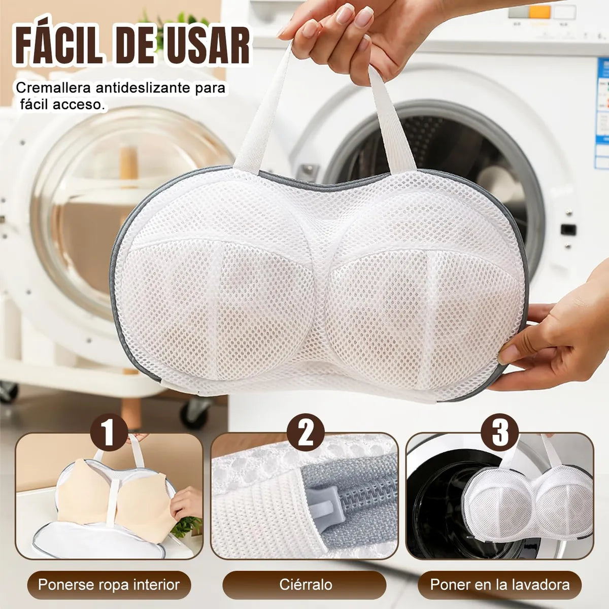 Bolsa Lavar Bra Red Malla Brasier Ropa Interior Lavadora 3pz