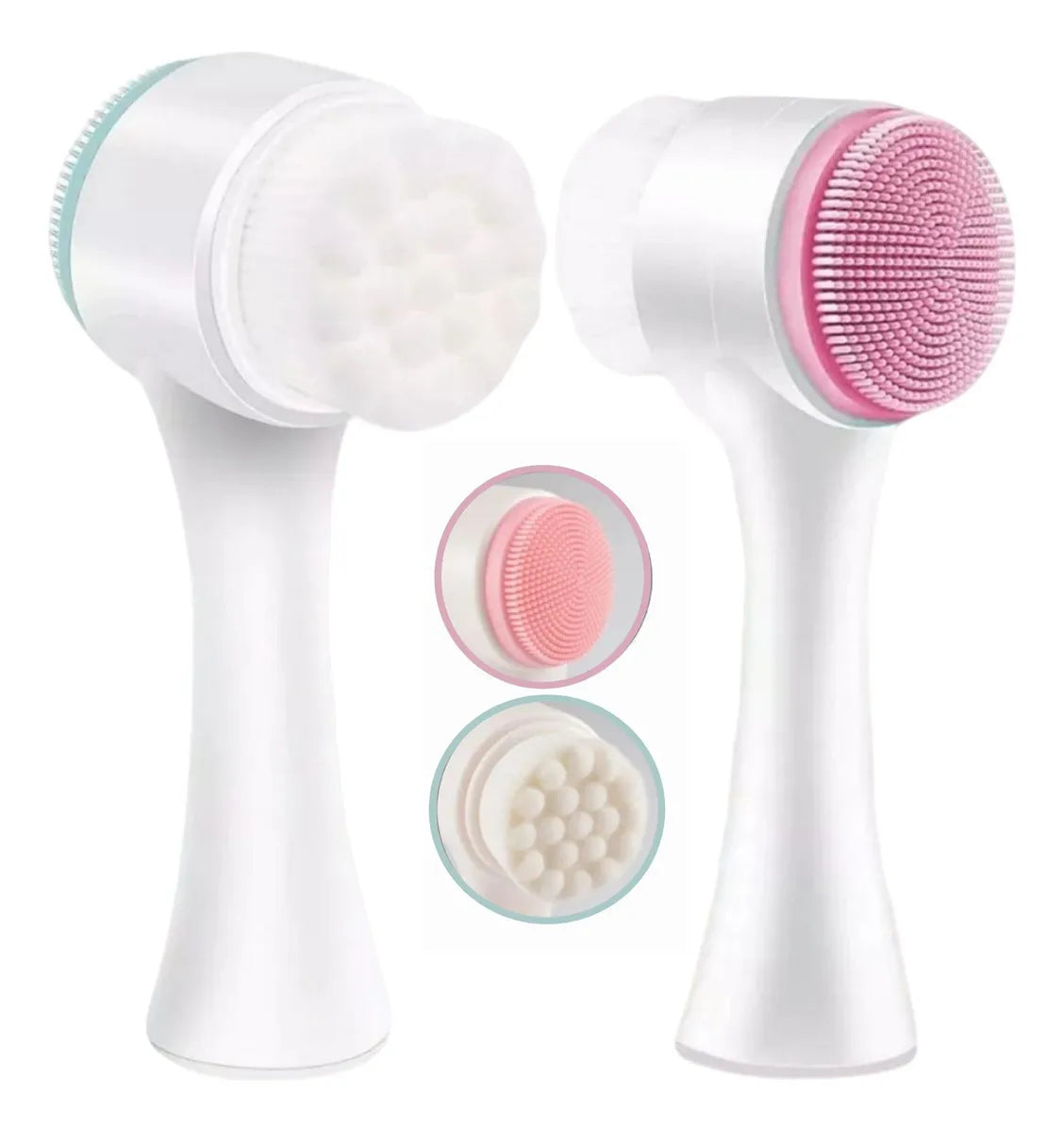 2 Pzs Cepillo Exfoliante Facial Manual Masajeador Doble Cara