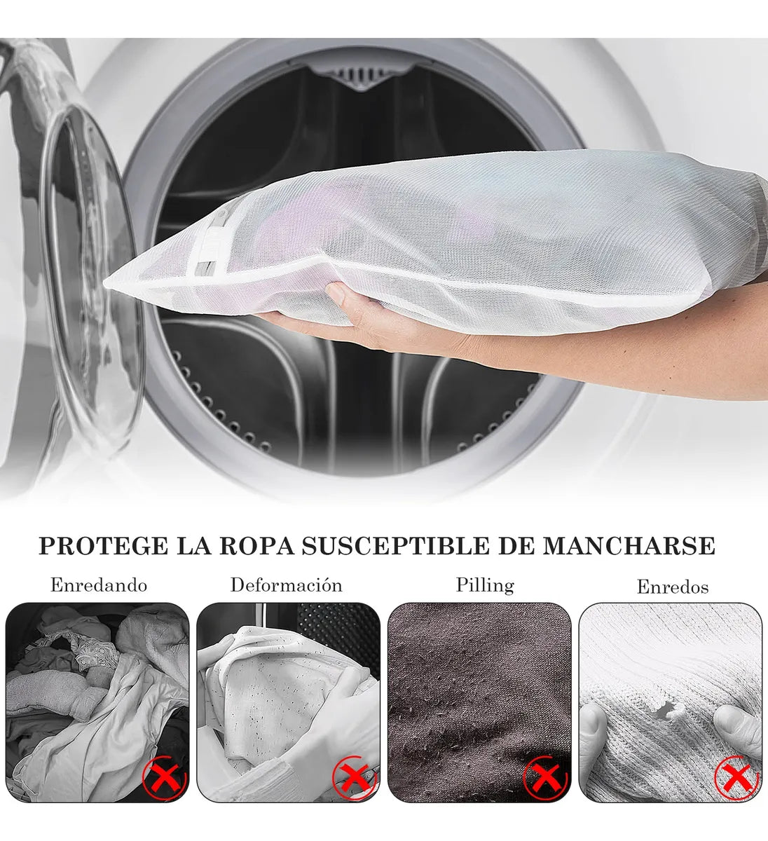 8 Unidades Bolsas De Malla Para La Ropa Reutilizables