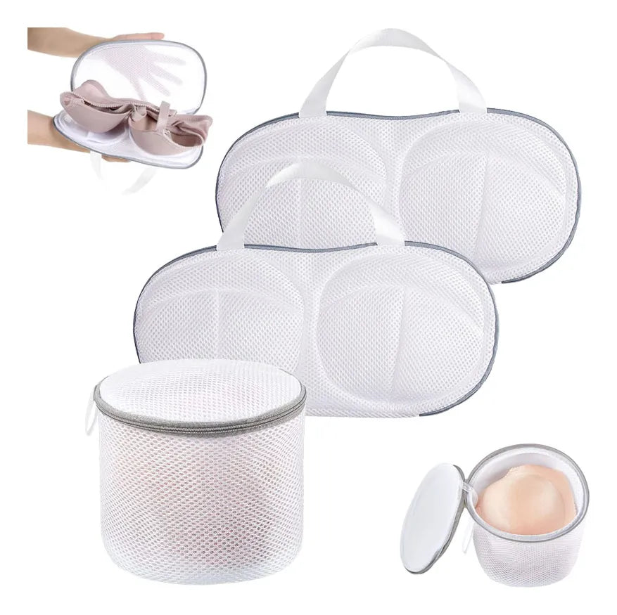 Bolsa Lavar Bra Red Malla Brasier Ropa Interior Lavadora 3pz