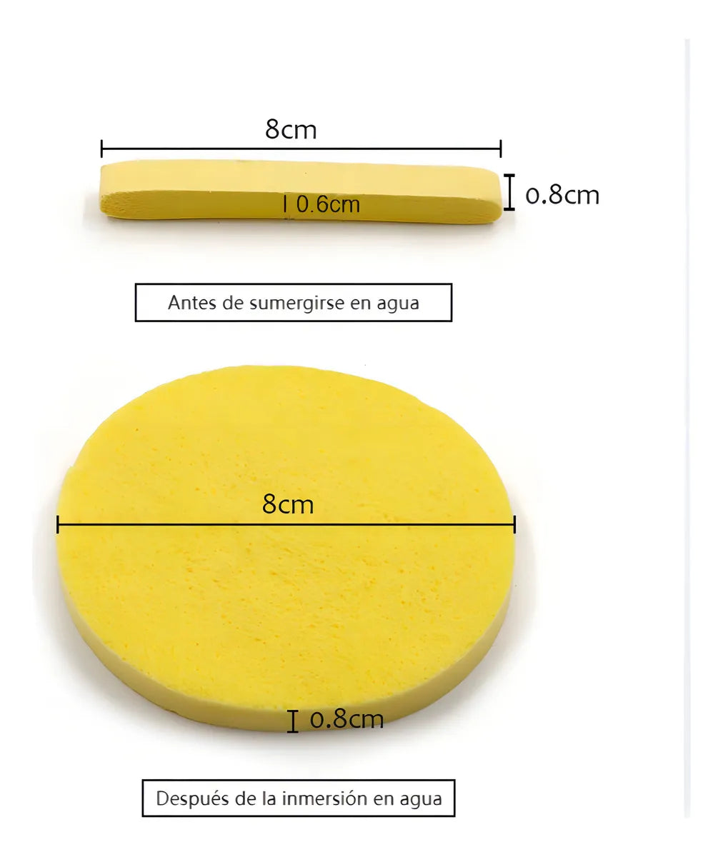 60 Pzs Esponja Facial Comprimida Para Limpieza Y Exfoliación