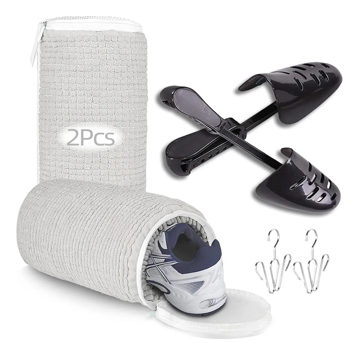 2 Bolsa De Lavado Zapatos,para Lavar Calzado Tennis Lavadora Gris